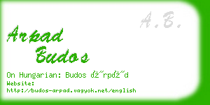 arpad budos business card